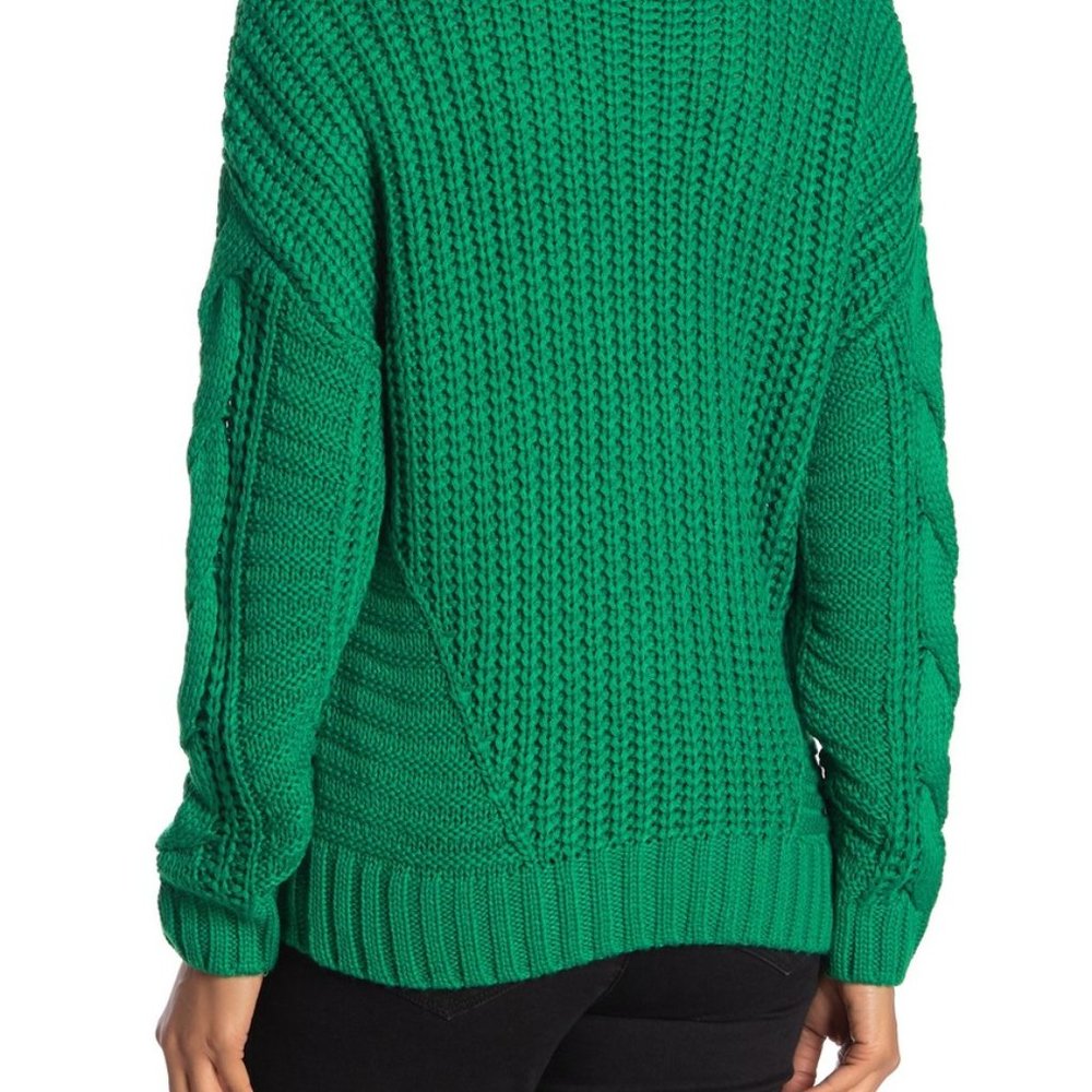 One A Mixed Knit Crew Neck Sweater Arugula - Picture 2 of 8